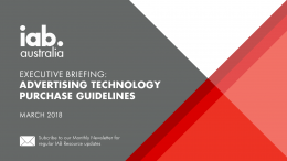 Advertising Technology Purchase Guidelines - March 2018 Advertising Technology Purchase Guidelines - March 2018
